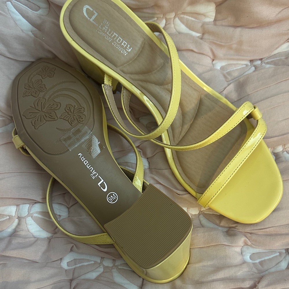 CL by Laundry Yellow Strappy Heels - Picture 3 of 5